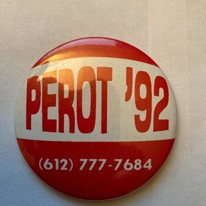 Official campaign button Ross Perot '92 vg